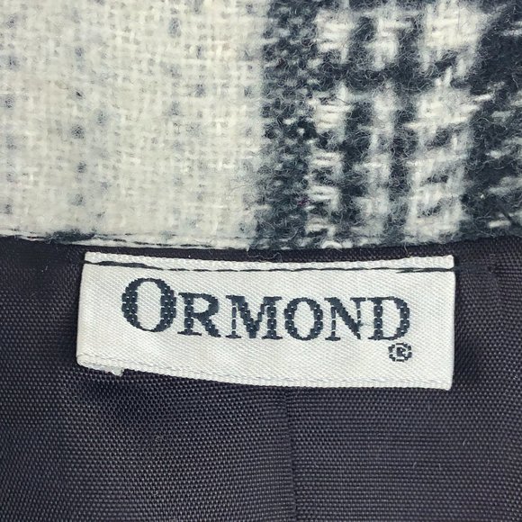 Ormond Vintage Oversized Patchwork Plaid Houndstooth Wool Blend Blazer w Pockets - Picture 11 of 13